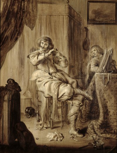 A Gentleman at his Toilet, 1660 by Adriaen van de Venne